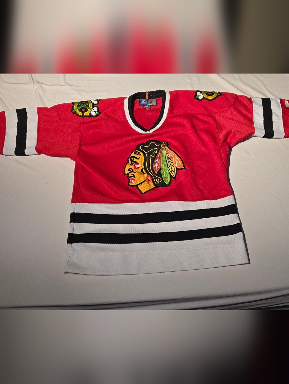 Chicago Blackhawks Hockey STARTER Jersey with Western Conference Patch *read*